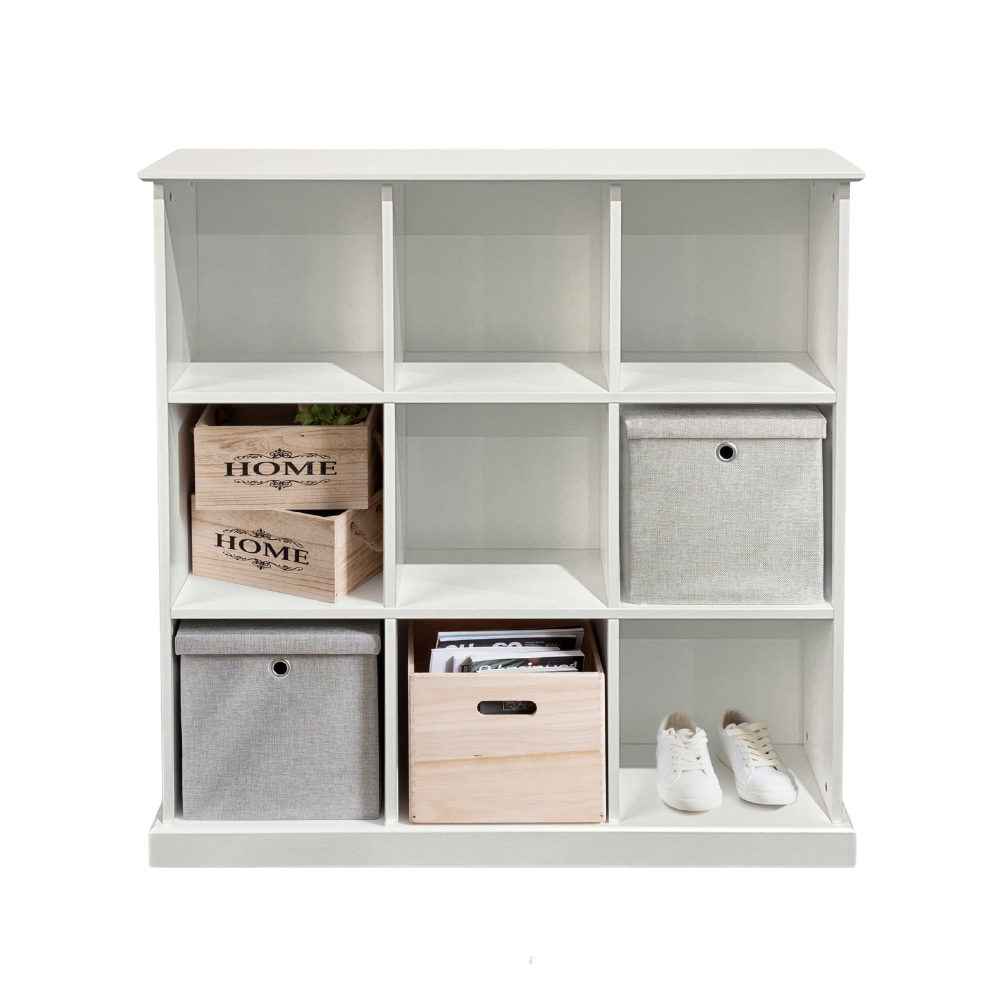 9 Cube Storage Unit in White Warehouse